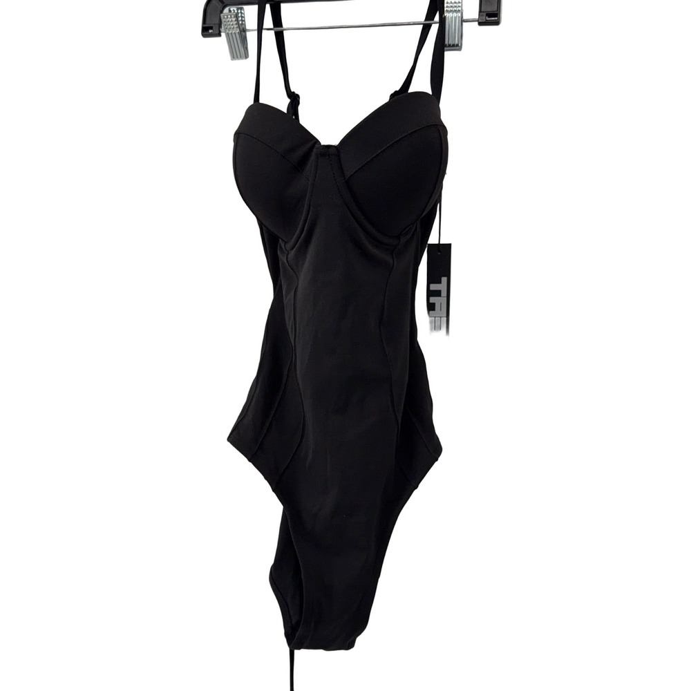TA3 Lushy Swimsuit TA3166RL Black S Regular/Long D/DD Lace-up Detail